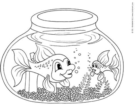 Fish Bowl Coloring Page Printable